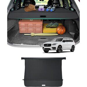 Powerty Cargo Cover for Volvo XC90 2016-2025 - Black, Retractable Trunk Security